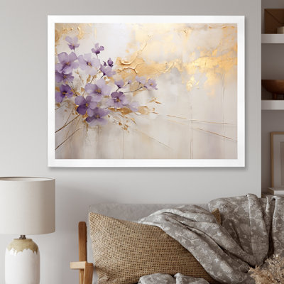 Purple And Gold Adorned Violets Meadow III - Violets Wall Decor