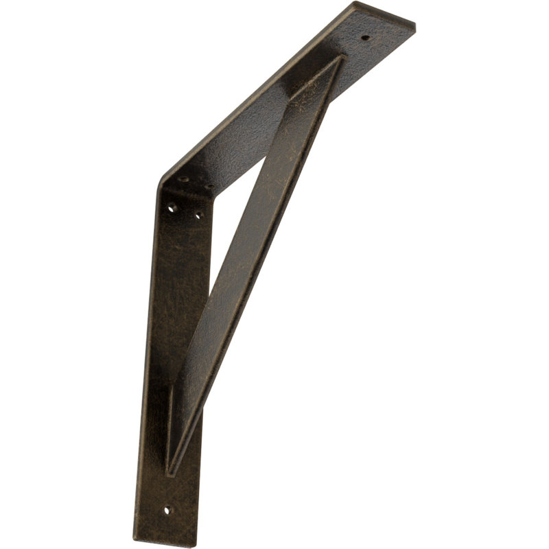 Support traditionnel en acier, H 12 po x l 2 po x P 12 po, Or pâle antique
