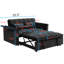 Lit convertible de 55,5 po, lit double contemporain avec dossier réglable, bureau caché et coussins pour table d'appoint pliable en velours, espace de détente