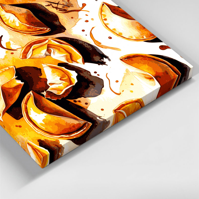 Desserts Fortune biscuits, art mural sur toile beige