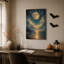Art mural sur toile Glow Full Moon Over Golden Clouds and Ocean-278136590