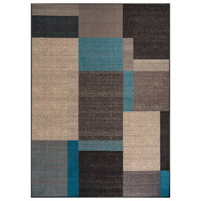 Tapis bleu tissé à la machine Bolk