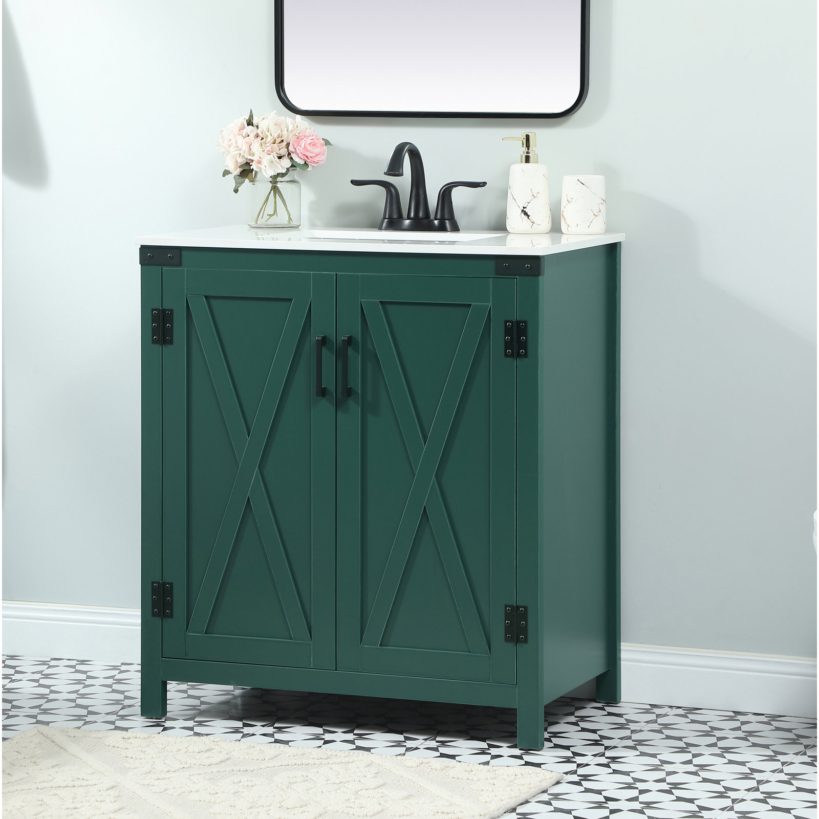 Slayton 30'' Single Bathroom Vanity, Green