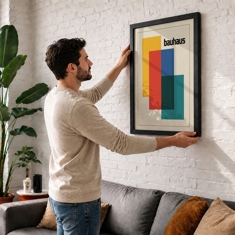 Bauhaus Composition Geometric - Print, A4 - 29.7 x 21.0 cm, White