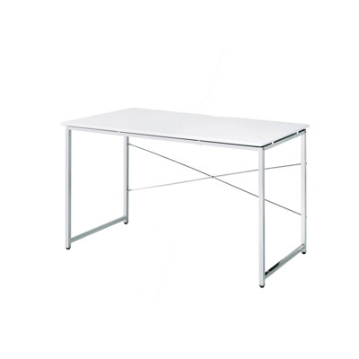 Tennos White & Chrome Finish Writing Desk