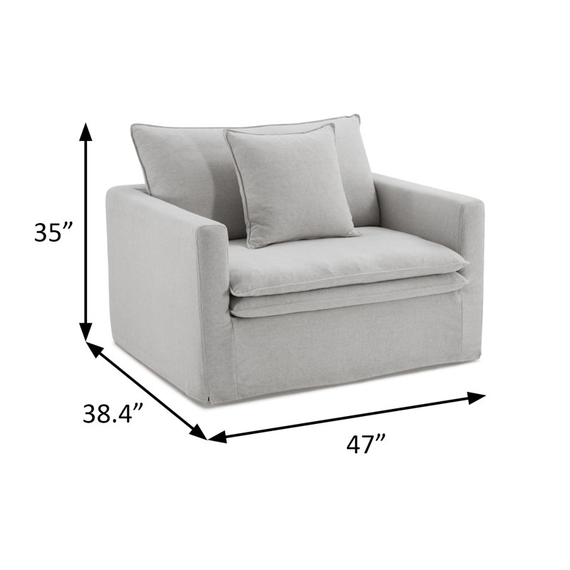 Chaise transitionnelle l 47 po, gris clair, Gris clair
