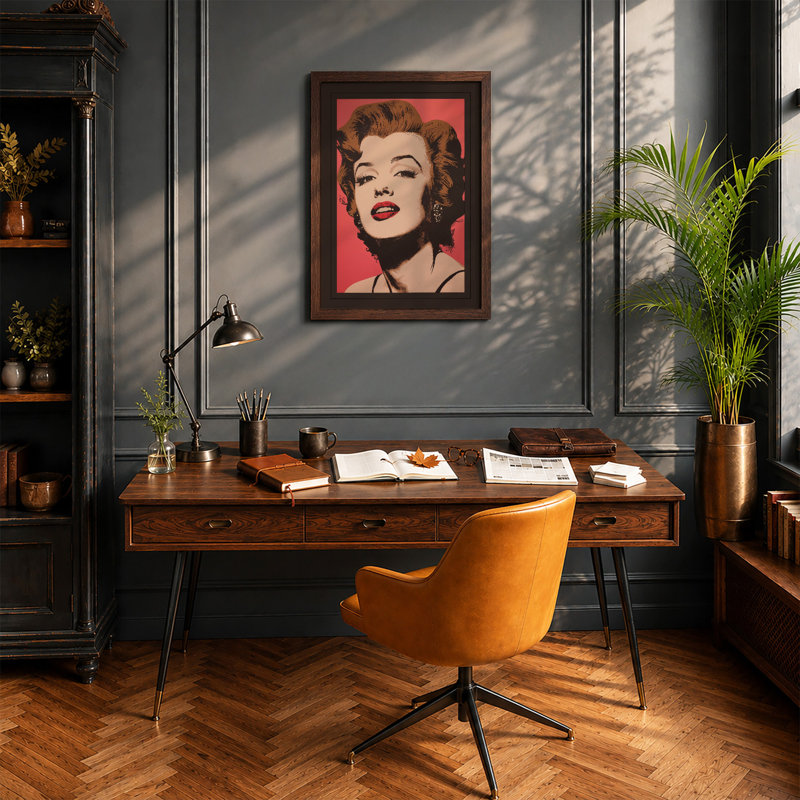Iconic Beauty Pop Art - Framed Print, Walnut, A3 - 42.0 x 29.7 cm