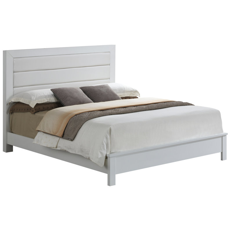 Stylish White Transitional Bedroom Bed