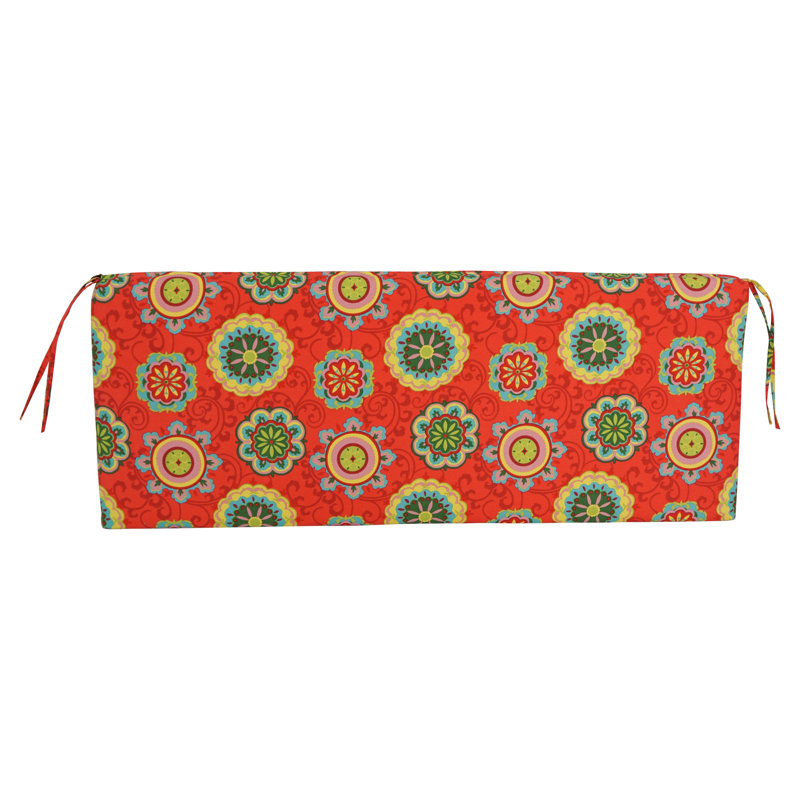Outdoor 3'' Bench Seat Cushion, Farmington Terrace Grenadine, 3.5" H x 48" W x 19" D
