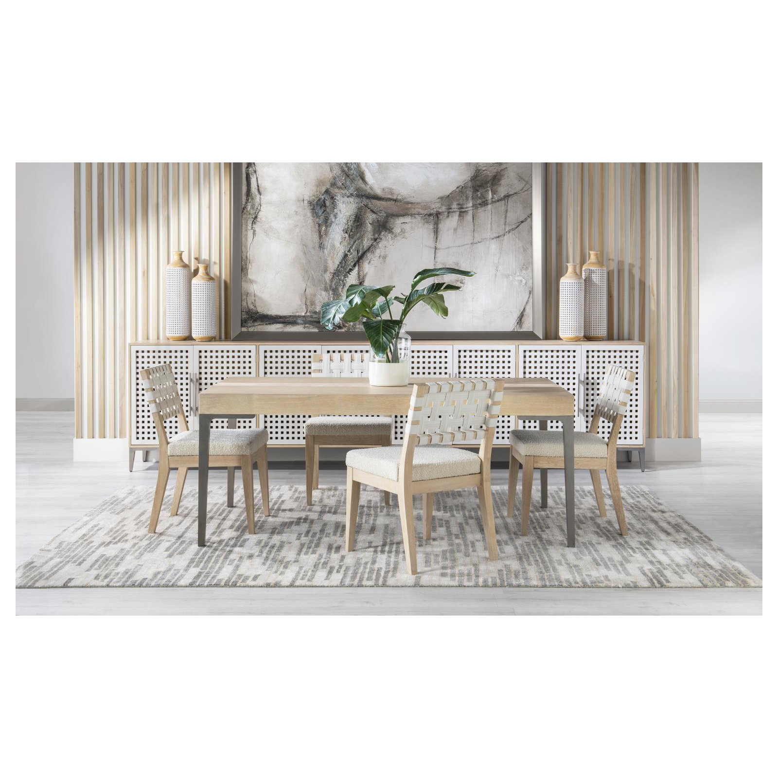 Biscayne Low Back Side Chair in Brown/Cream