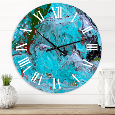 Agate Ripple, motif de texture de marbre I - horloge murale moderne