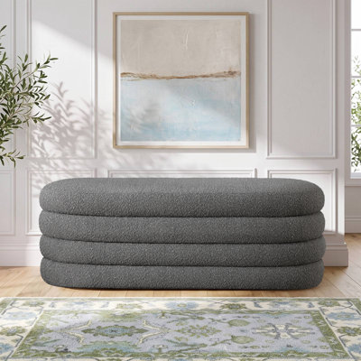 Banc rembourré 49 po avec rangement pour chambre à coucher