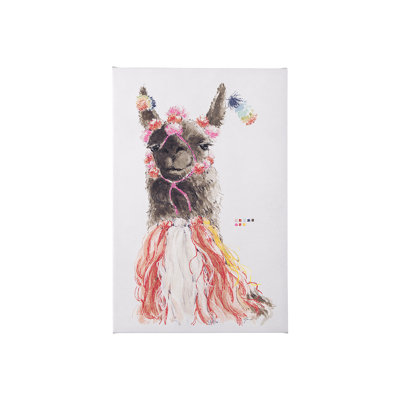Lama II a Hand Embelished Textured Canvas