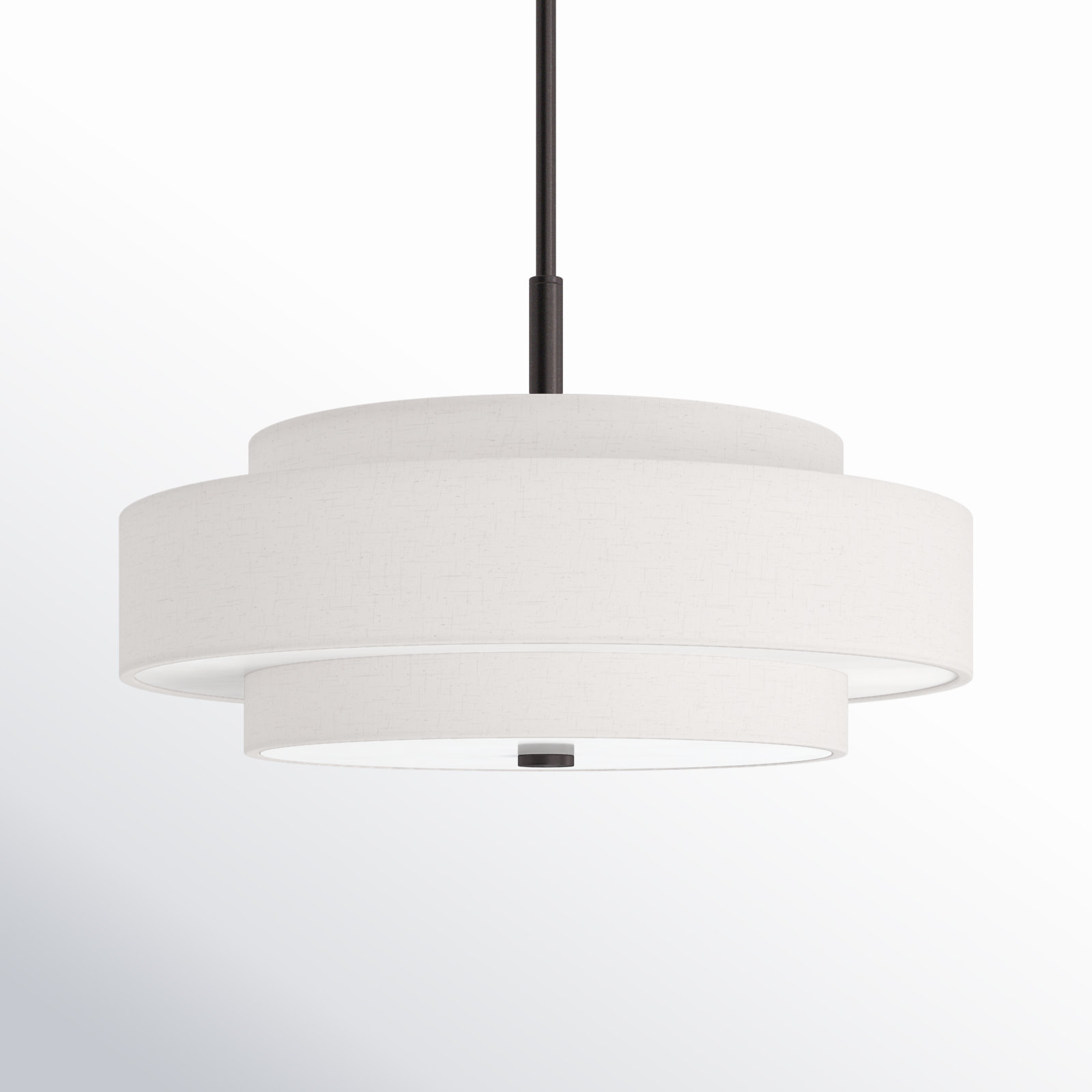 Flaire 4 - Light Steel Dimmable Drum Chandelier, English Bronze, Oatmeal