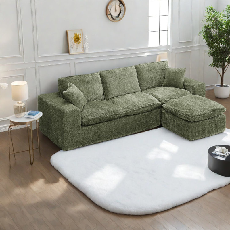 Canapé modulaire moderne avec méridienne réversible Green