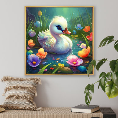 «Cute Baby Swan I», reproduction sur toile