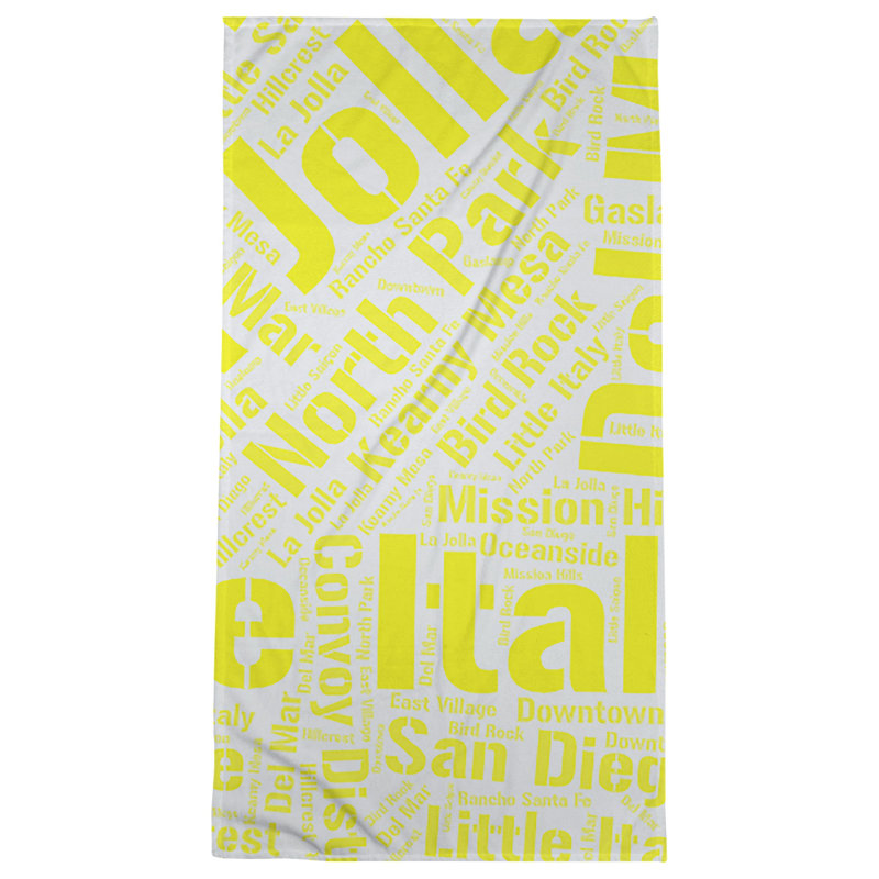 Bath Towel, San Diego, Yellow, Poly/Cotton