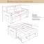 Canapé à dossier réglable de 54 pouces ou canapé-lit, canapé futon avec accoudoirs doubles et pochette, lit variable 69,7 pouces * 46,5 pouces-547787834
