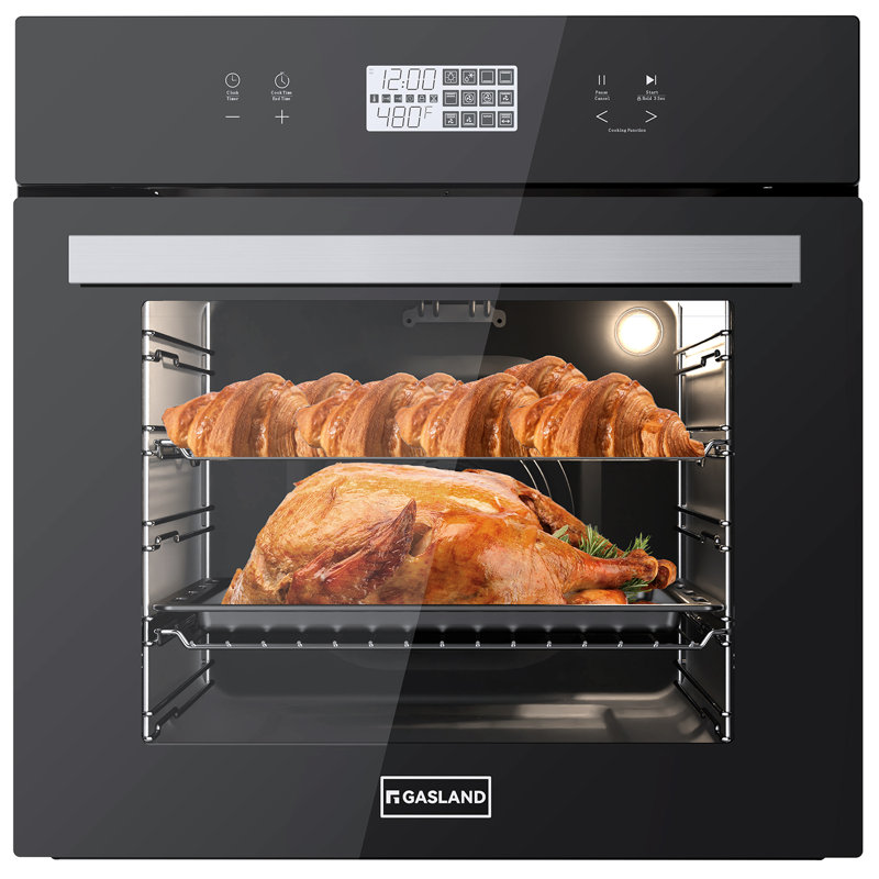 24 inch 2.6 Cu.ft Built-in Single Electric Wall Oven with 11 Cooking Styles, ETL Certified, Black