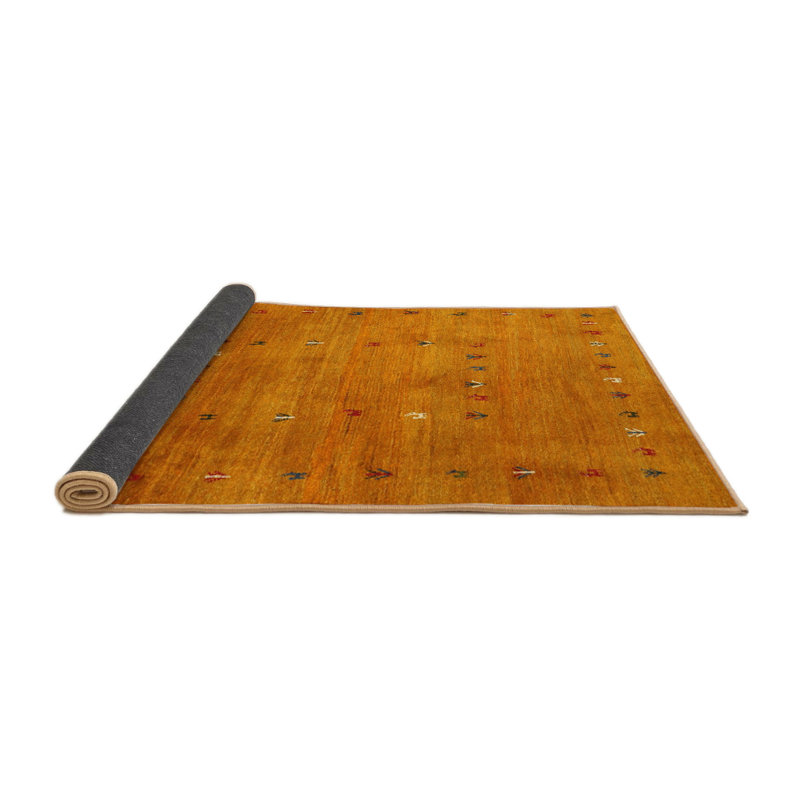 Tapis contemporain jaune, Rond 3 pi