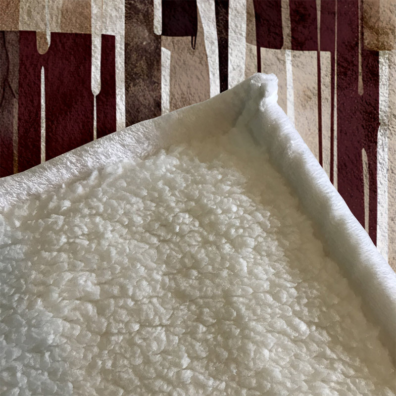 Throw Blanket, 51" W x 60" L, Striped, Brown/Natural