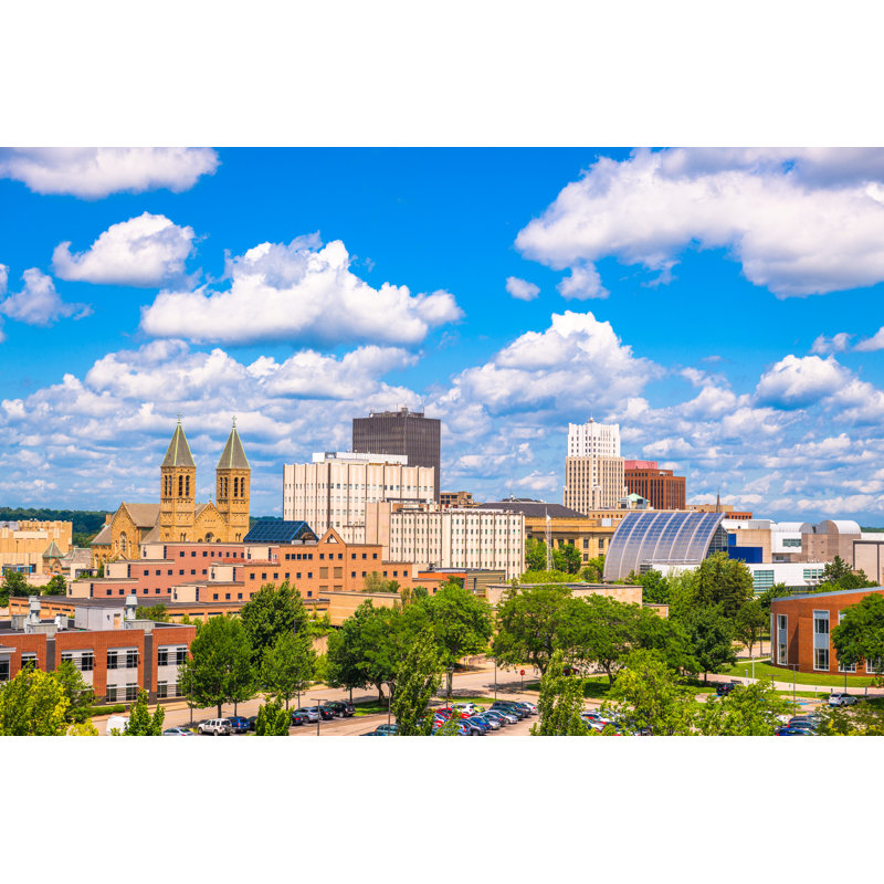 Akron City Skyline by Sean Pavone - Wrapped Canvas Print, 20cm H x 30cm W