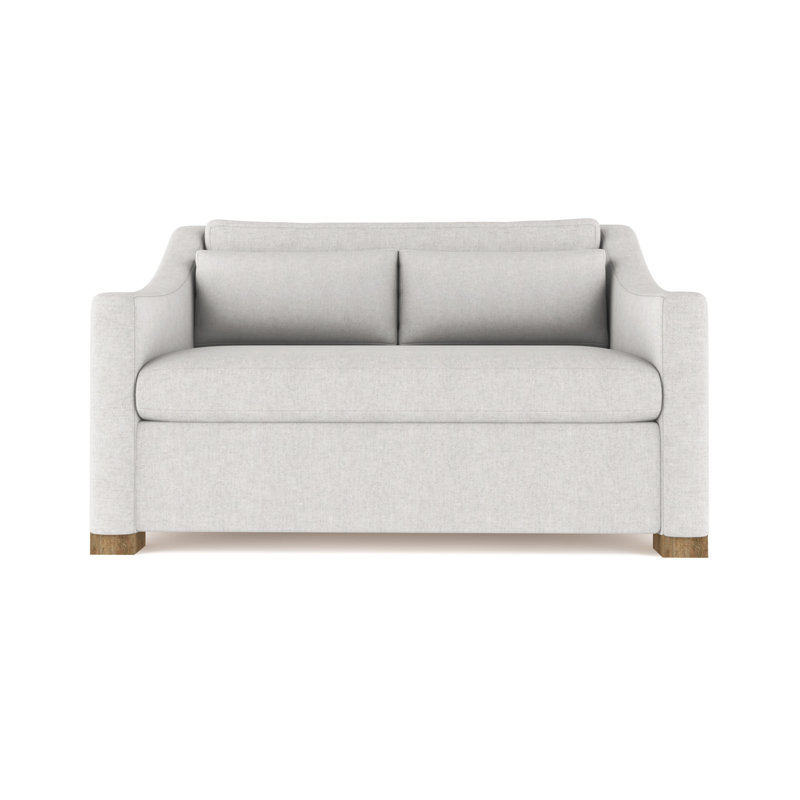 Causeuse Crosby, Velours moelleux argenté, H 32,5 po x l 60 po x P 43 po, Ébène