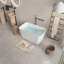 Baignoire carrée autoportante en acrylique 49 po x L 28 po x H 24 po avec trop-plein et drain