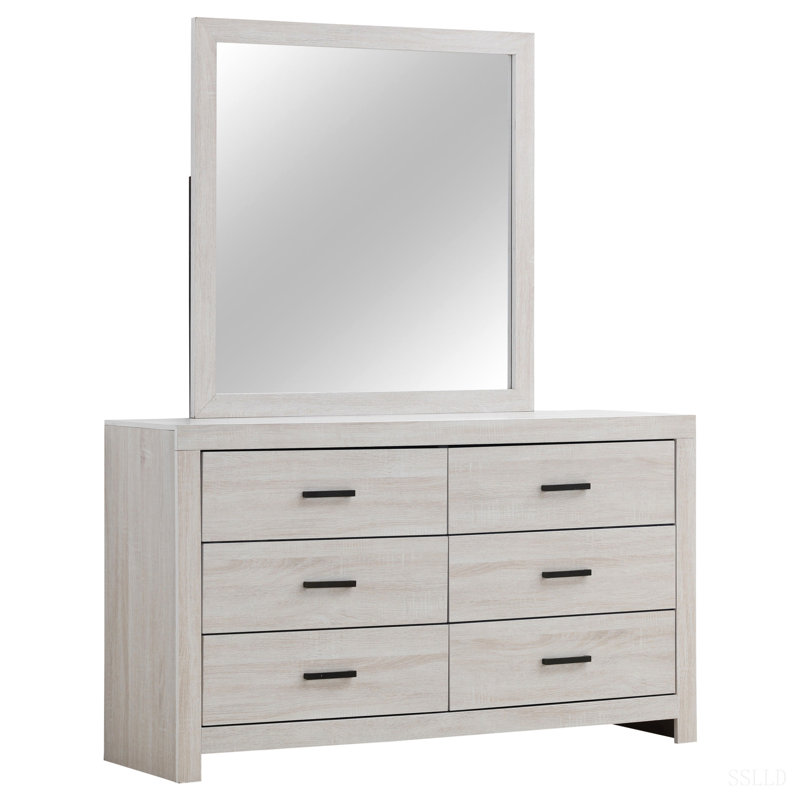 Commode 6 tiroirs avec miroir Sherwood
