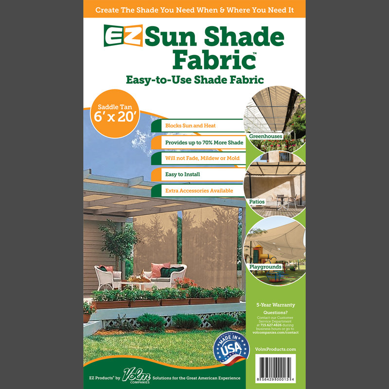 6' x 20' Saddle Tan Rectangle Shade Sail