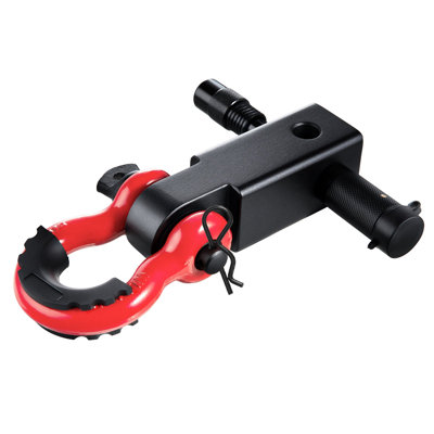 Shackle Hitch Receiver, Fits 2" Receivers, 66000 lbs Breaking Strength, D Ring Shackle with Trailer Hitch Lock Pin, Heavy Duty Towing Accessories for Trucks, Jeeps, Off-Road Vehicle Recovery