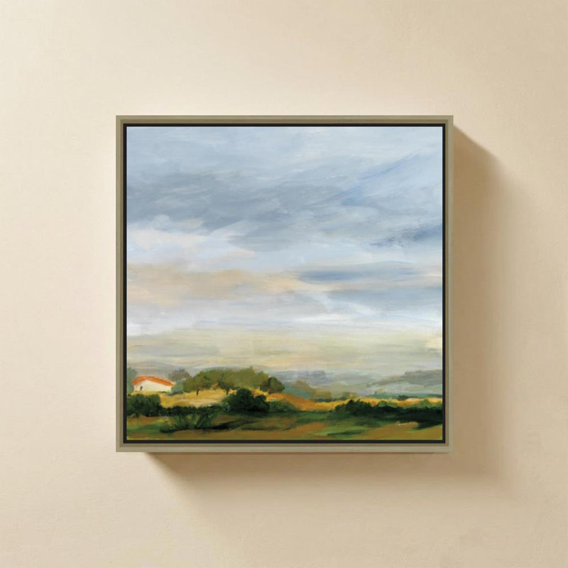 "Home Away from Home" par Pamela Munger - impression sur toile, H 30 po x l 30 po, Cadre flottant biseauté, Champagne
