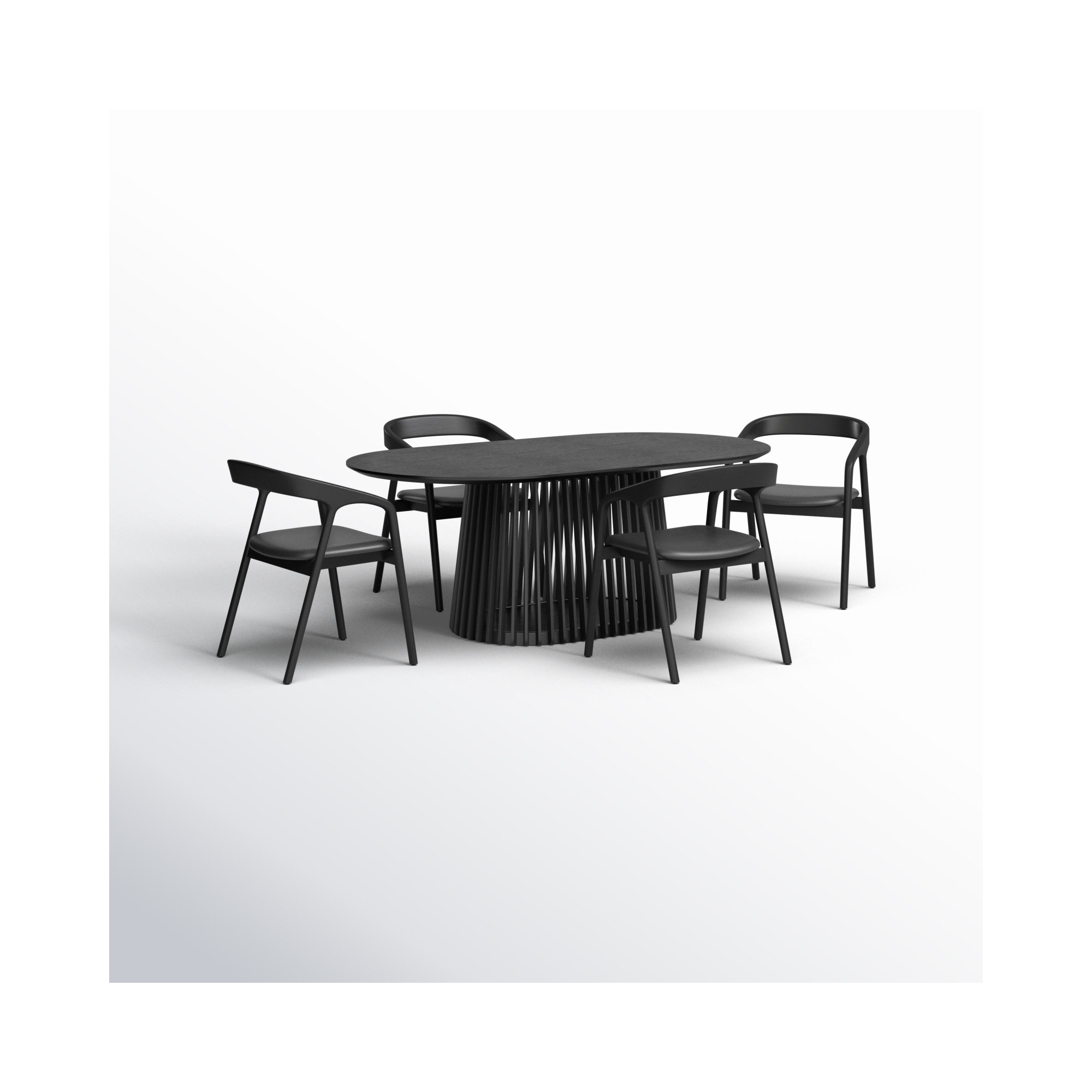 Brysa 5 - Piece Extendable Dining Set, Black, Black