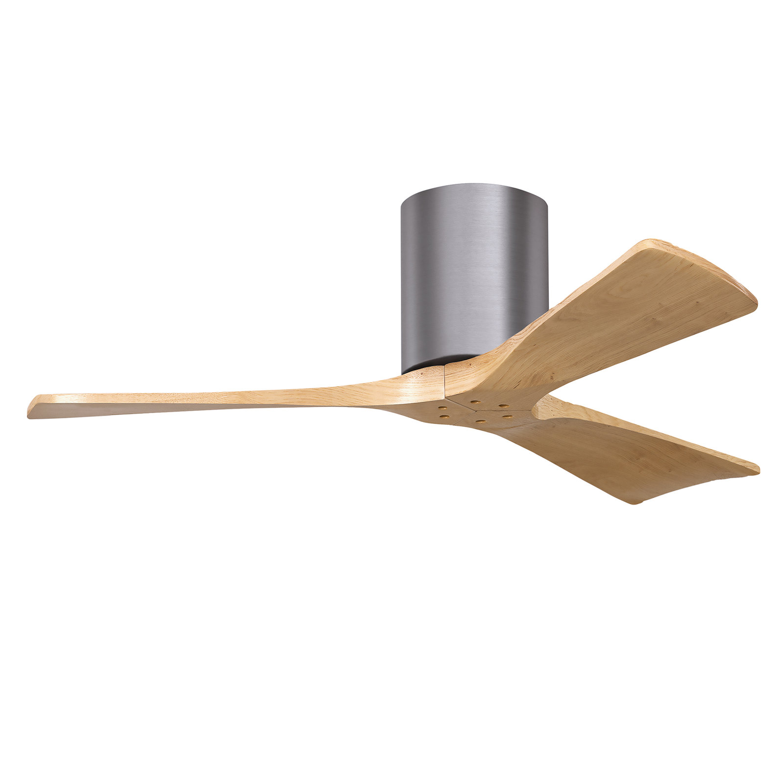 Olivier 3 Blade Ceiling Fan, Brushed Pewter, Light Maple Tone, 42"