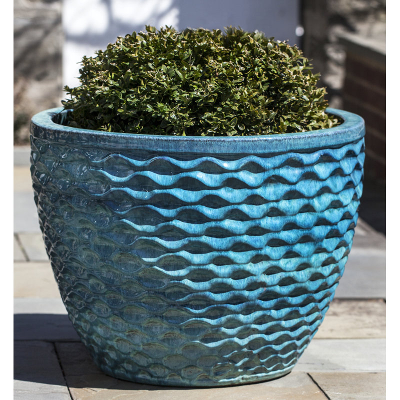 Honeycomb Handmade Planter, Aqua, 19" H x 24" W x 24" D
