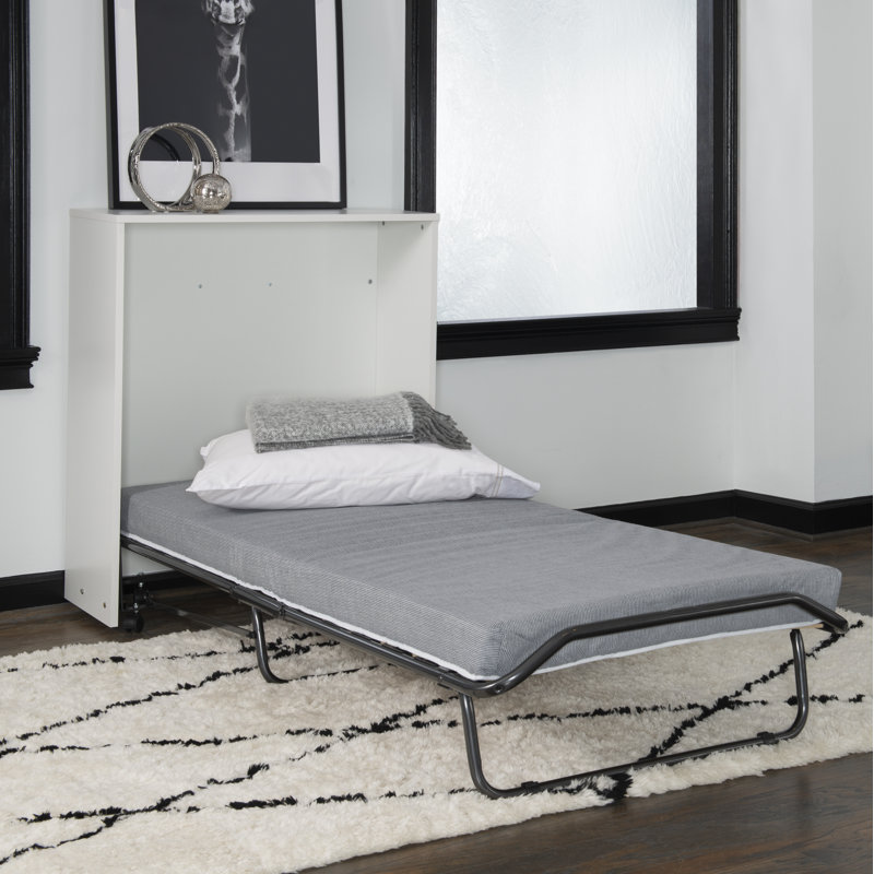 Lit escamotable avec matelas et rangement Rogelio