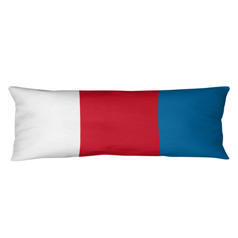 Polyester Medium Pillow, Mississippi Rebellion, Red Middle/Powder Blue