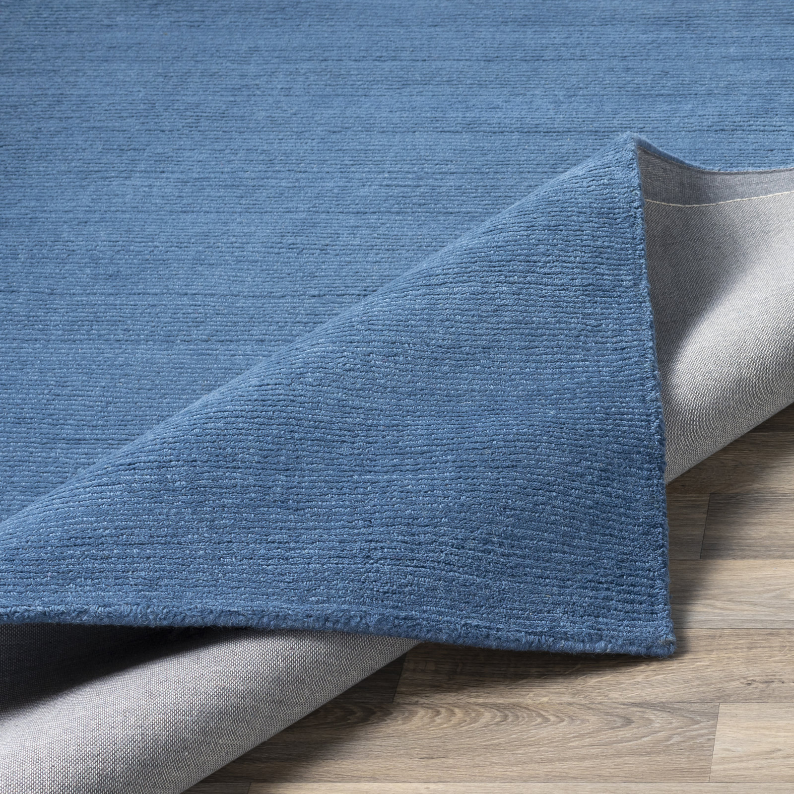 Crowe Dark Blue Hand-Woven Wool Rug, Square 8'