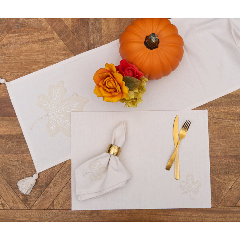Neutral Maple Leaves Placemat S/6