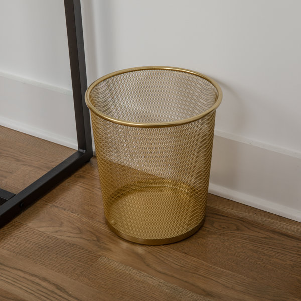 Kitchen Trash Can Gold Tall Trash Can Waterproof Trash Can Bedroom