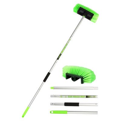 5 Sided Car Wash Brush With Soft Bristles And 60" Extendable Handle For Vehicle And Home Cleaning