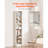 8 Tiers Narrow Bookshelf 71" Wooden Open Bookcase Adjustable Shelf White