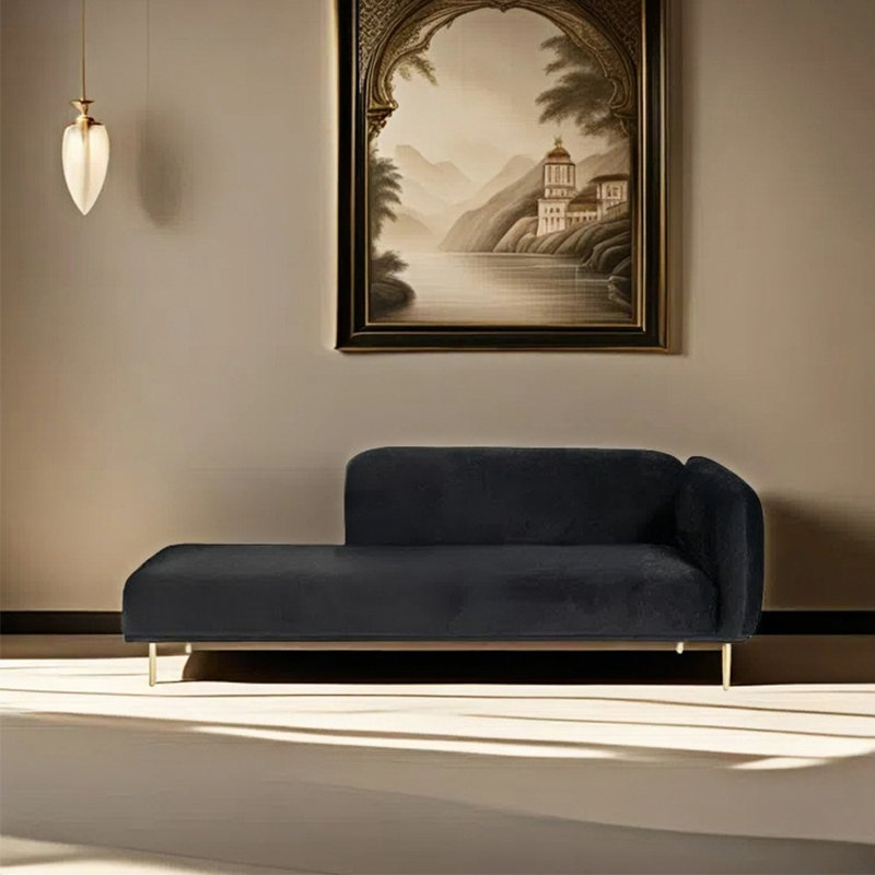 Méridienne moderne et simple, Orienté à droite, Black