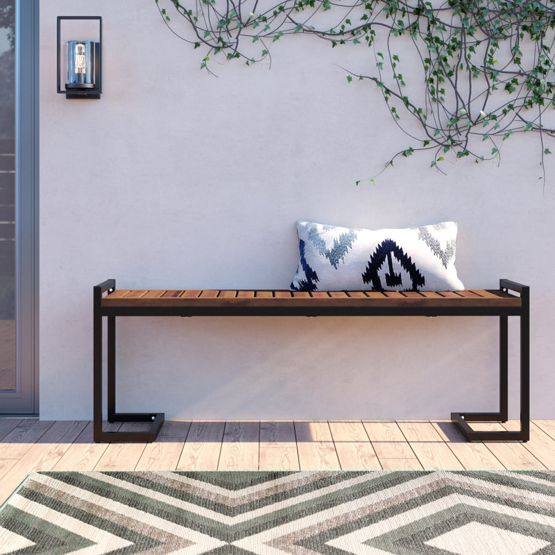 Farrad Solid Wood Acacia Outdoor Bench, Teak