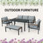 0cm Wide Straight Patio Sofa with Cushions
