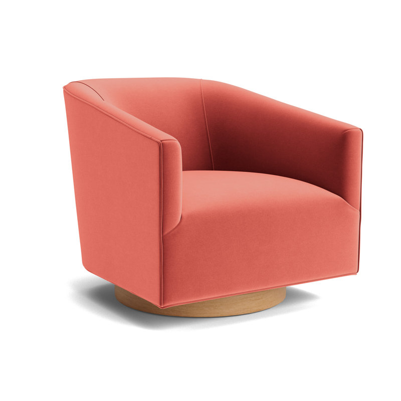 Cooper Full Swivel Chair, Performance Velvet - Sienna, Natural