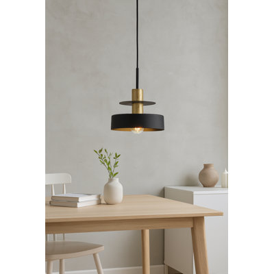 1 - Light Matte Black Drum Pendant