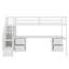 Structure de lit simple de taille mezzanine avec bureau intégré et double tiroir-786550394