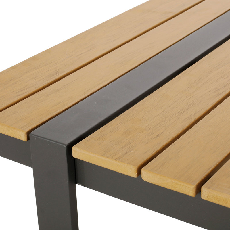 Table de salle à manger d'extérieur, Naturel/Gris