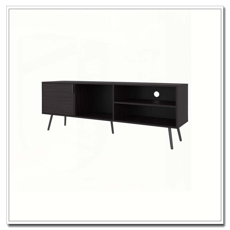 Meuble télé avec rangement ouvert Wengue, Wengé